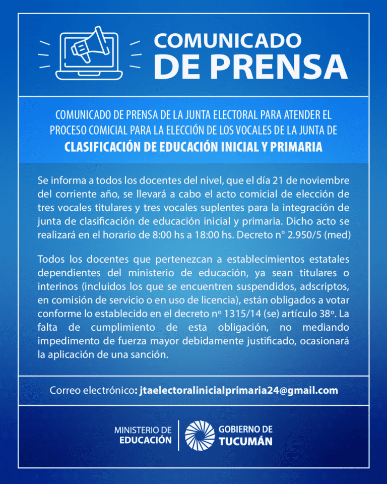 Educación informa sobre convocatoria de la Junta de Clasificación Docente